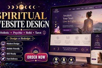 design redesign spiritual website holisric psychic reiki healing tarot website