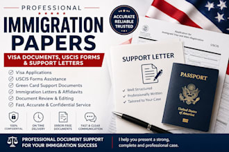 prepare immigration papers visa documents uscis forms and support letter