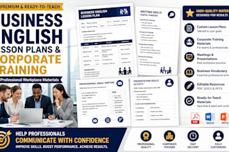 create business english lesson plans and corporate training materials