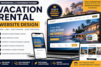 design vacation rental website, airbnb, direct booking, rental vrbo website