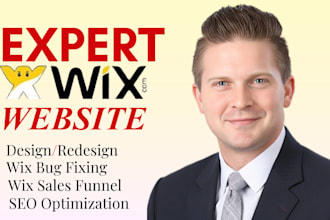 design, redesign, wix website, development, fix wix issue, edit site, booking