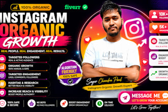 professionally grow your instagram account organically with real follower