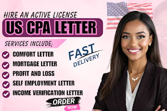 sign, stamp us cpa comfort mortgage business verification self employment letter