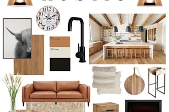 create airbnb interior mood board and furniture shopping list