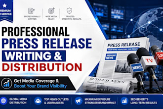 write and distribute a professional press release for media coverage