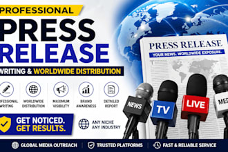 write press release and distribute press release worldwide on any niche