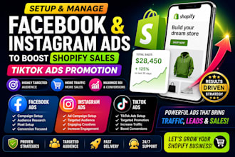 setup facebook and instagram ads to boost shopify sales, tiktok ads promotion