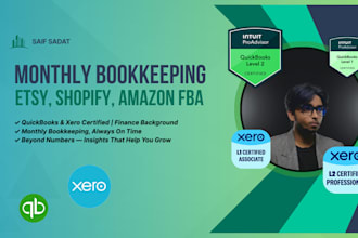 do monthly bookkeeping for etsy, shopify or amazon fba