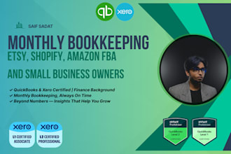 do monthly bookkeeping for etsy, shopify or amazon fba