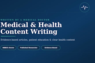 write accurate medical content provided by an actual MD