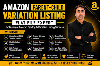 create, fix or merge amazon variation listing and parent child listing