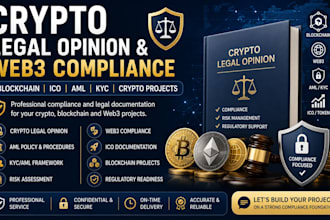 prepare crypto legal opinion, web3 project, ico, crypto project, blockchain, aml