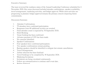 prepare professional meeting minutes and action trackers
