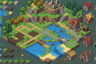 do 8bit 16bit isometric pixel background environment tileset tilemap game map