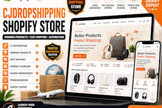build cj dropshipping shopify store, store setup  with winning products via cj
