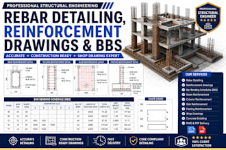 prepare rebar detailing, reinforcement drawings, and bar bending schedules