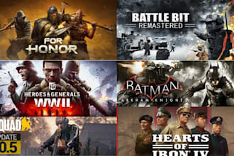 design action or survival steam capsule art, game ui, game banner game assets