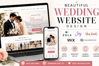 build and redesign wedding website in zola, joy, squarespace, the knot and wix