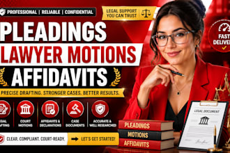 draft pleadings, lawyer motions, affidavits, and legal documents