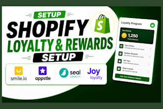 setup shopify loyalty and rewards smile, appstle, seal joy loyalty program
