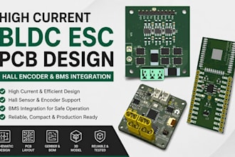 design high current bldc esc pcb with hall sensors encoder and bms system