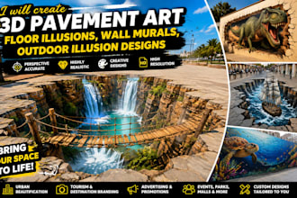 create 3d pavement art floor illusions wall murals outdoor illusion designs