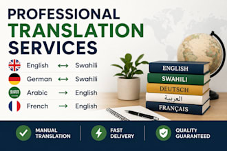 professionally translate swahili to german