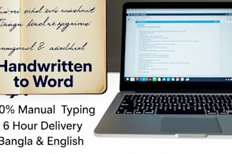 type handwritten bangla and english notes to ms word