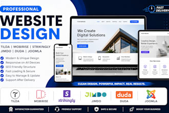 design professional website on joomla duda jimdo strikingly mobirise tilda