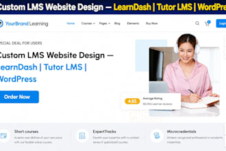 create an elearning website, lms website, or online course website