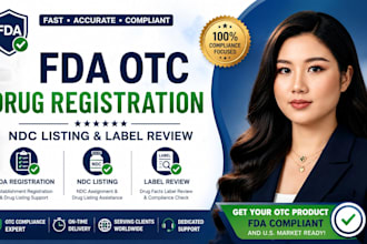 register your otc drug with fda, create ndc listing and review labels