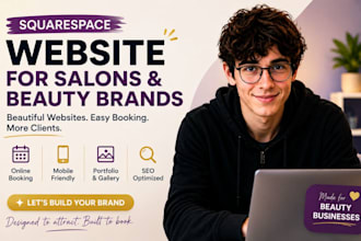 build beauty salon squarespace website with booking for hair and skincare brands