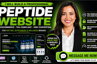 build a woocommerce peptide website for peptide and wellness brands