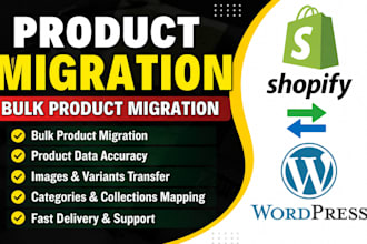 do bulk product migration from wordpress to shopify or shopify to wordpress