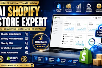 build ai shopify store, shopify dropshipping website, SEO and automation