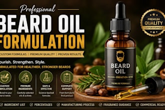 formulate custom beard oil, balm, beard growth oil and grooming products