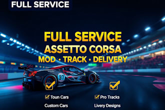 develop a premium racing sim asset for assetto corsa racing