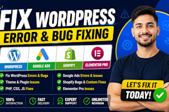 fix wordpress error bug fixing google ads shopify elementor pro issues