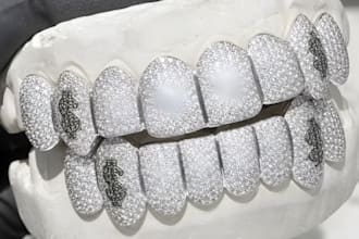 design custom hiphop pendant, grillz, cuban chain, jewelry cad for 3d printing