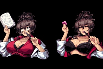 create nsfw pixel art character pixel animation background and nsfw game art