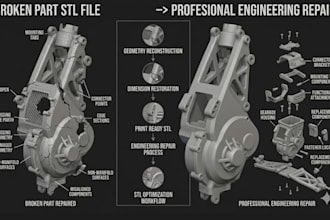 repair edit modify mechanical stl cad file model fix mesh errors for 3d printing