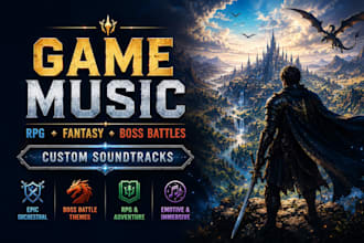 compose video game music, rpg soundtrack, boss battle music, fantasy game score
