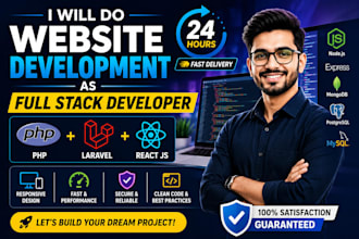 do website development as full stack developer PHP laravel developer react js