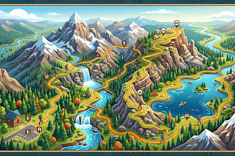 design eye catching isometric hiking trail navigation  topographic national maps