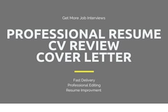 improve your resume CV and cover letter