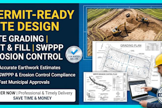 design civil site grading, cut and fill, and swppp erosion control plans
