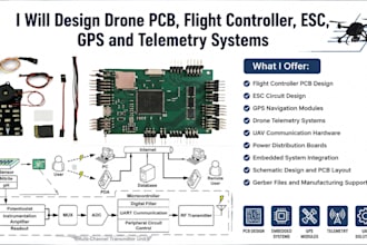 design drone pcb flight controller esc gps telemetry system