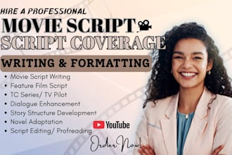 provide script coverage, feedback, and analysis for your pilot or screenplay