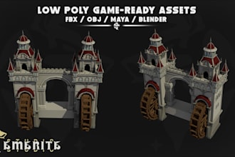 create low poly 3d game assets and props for your game