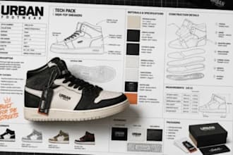 create tech packs for footwear headwear and bags ready for manufacturing